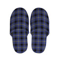 Blue Yellow And Black Plaid Print Slippers