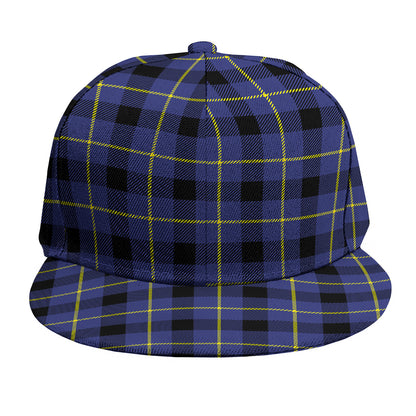 Blue Yellow And Black Plaid Print Snapback Cap