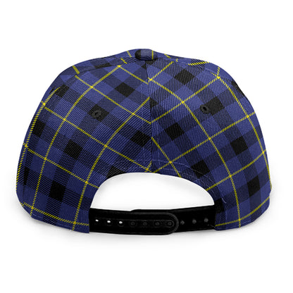 Blue Yellow And Black Plaid Print Snapback Cap
