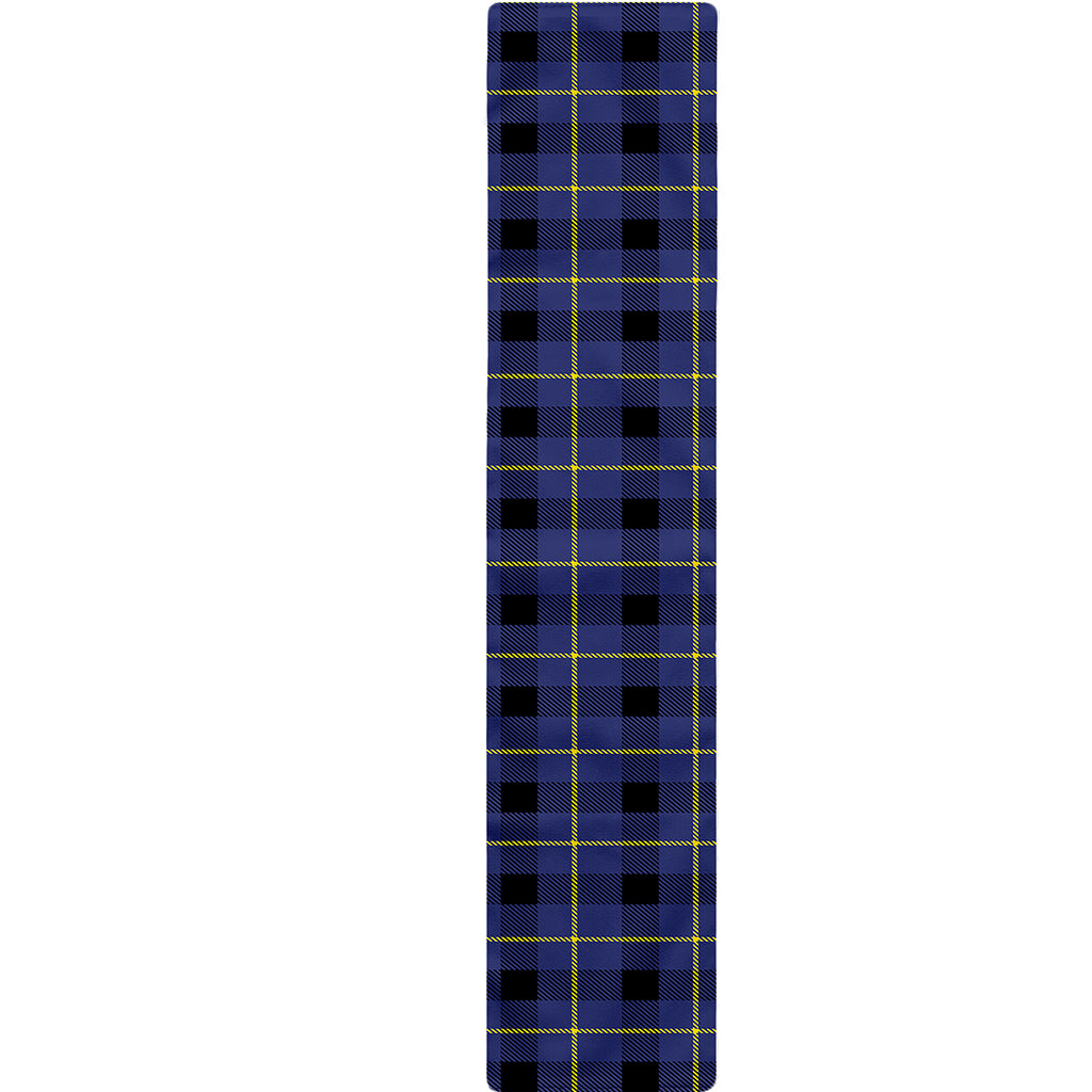 Blue Yellow And Black Plaid Print Table Runner