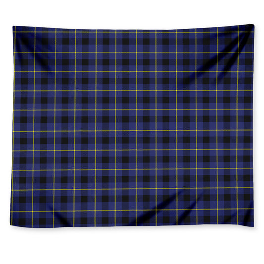 Blue Yellow And Black Plaid Print Tapestry