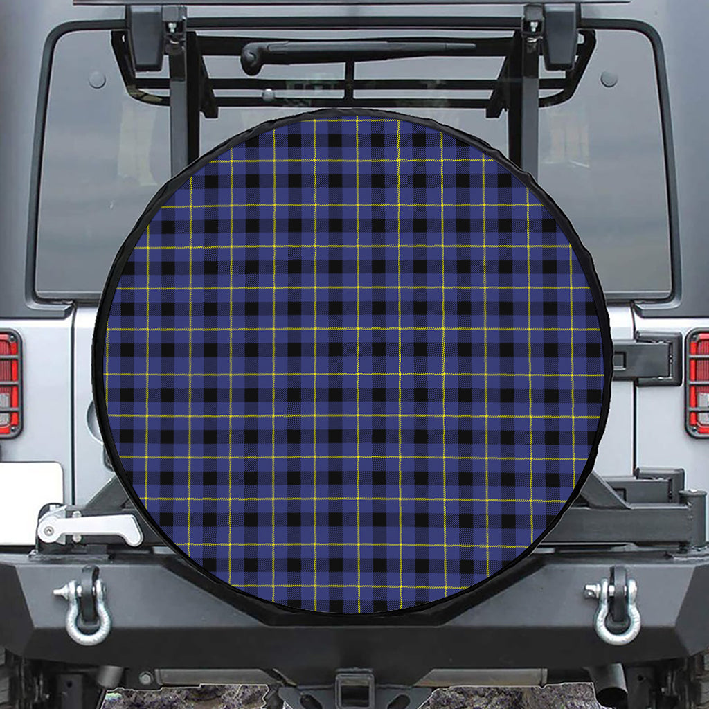 Blue Yellow And Black Plaid Print Tire Cover