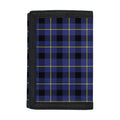 Blue Yellow And Black Plaid Print Trifold Wallet
