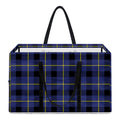 Blue Yellow And Black Plaid Print Utility Tote Bag