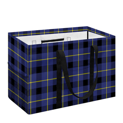 Blue Yellow And Black Plaid Print Utility Tote Bag