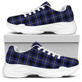 Blue Yellow And Black Plaid Print White Chunky Shoes