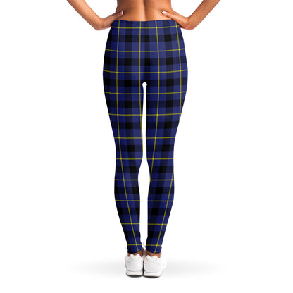 Blue Yellow And Black Plaid Print Women's Leggings