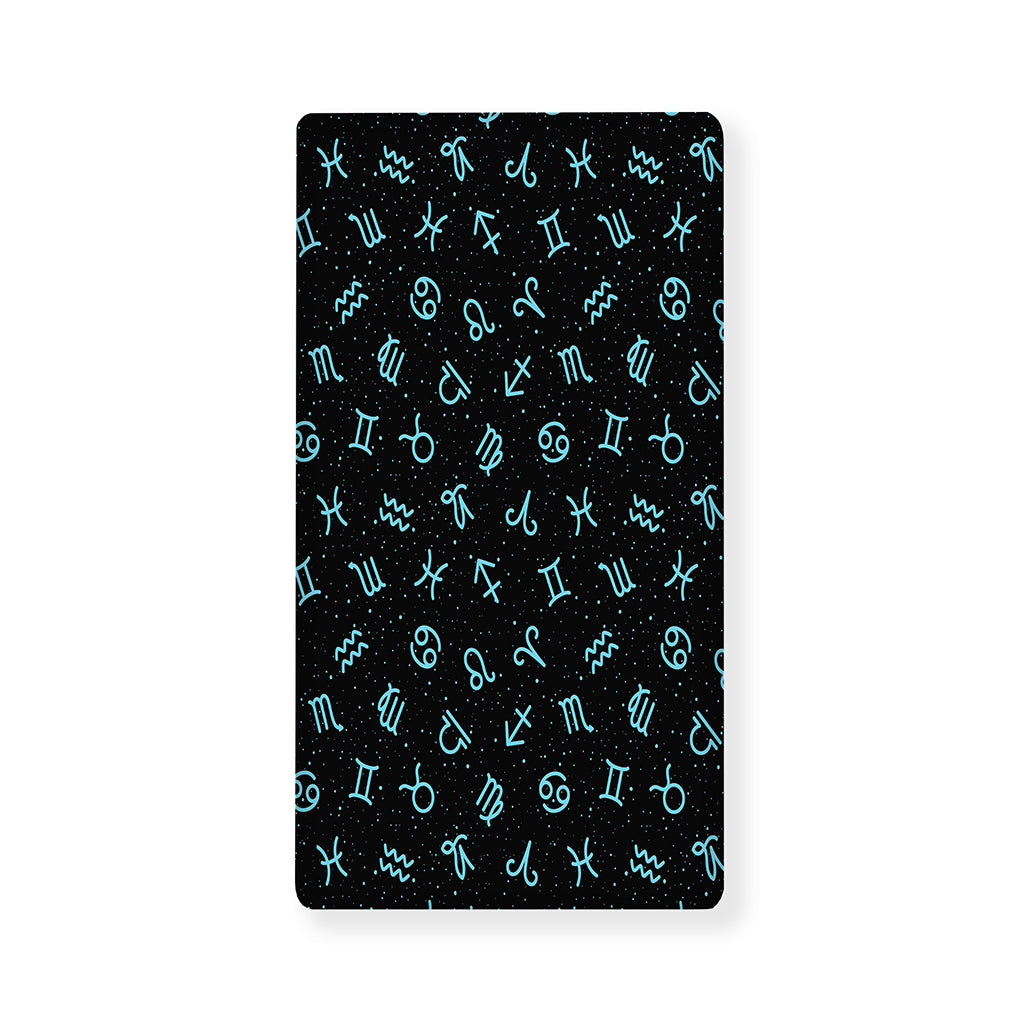 Blue Zodiac Symbols Pattern Print Baby Crib Sheet