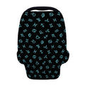 Blue Zodiac Symbols Pattern Print Baby Seat Cover