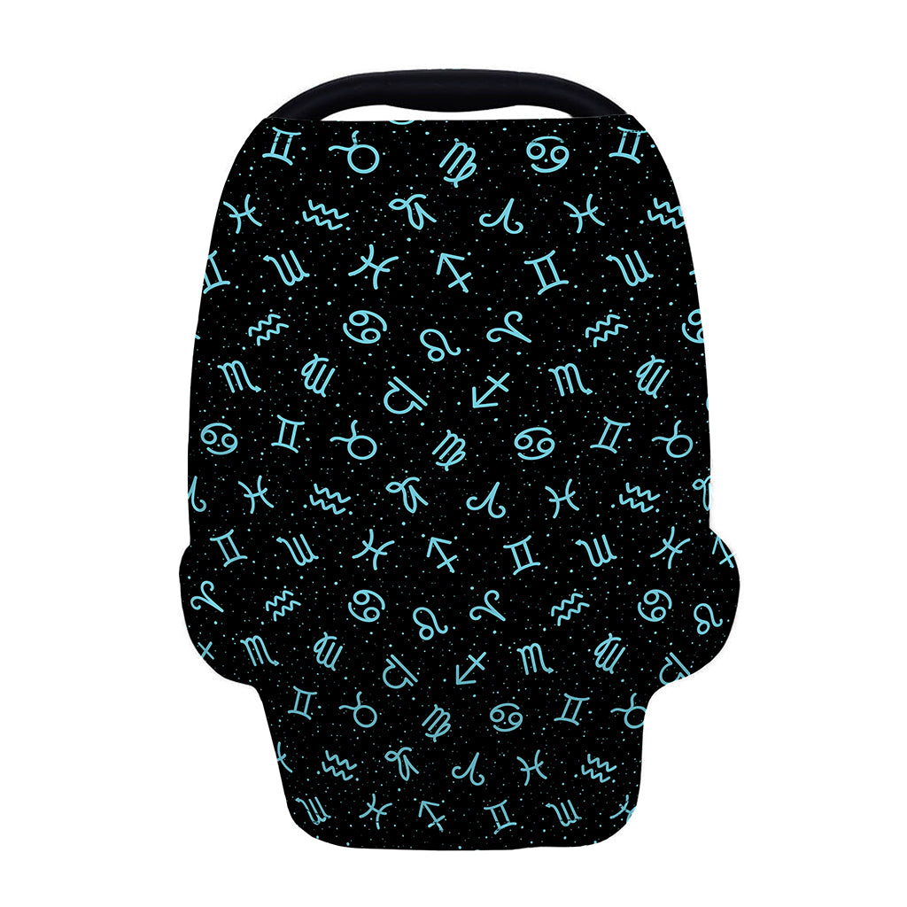 Blue Zodiac Symbols Pattern Print Baby Seat Cover