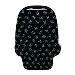 Blue Zodiac Symbols Pattern Print Baby Seat Cover