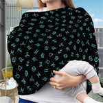 Blue Zodiac Symbols Pattern Print Baby Seat Cover