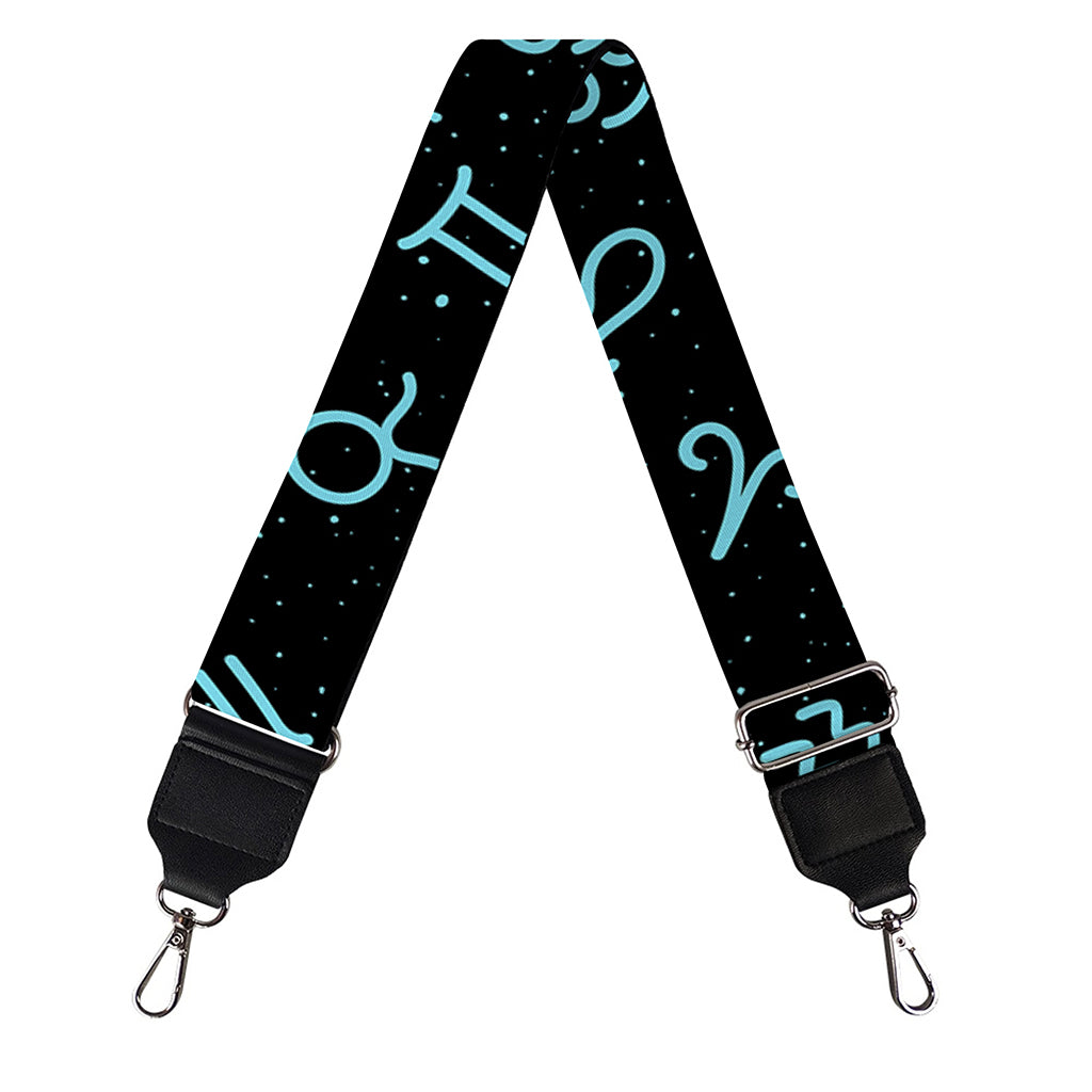 Blue Zodiac Symbols Pattern Print Bag Strap