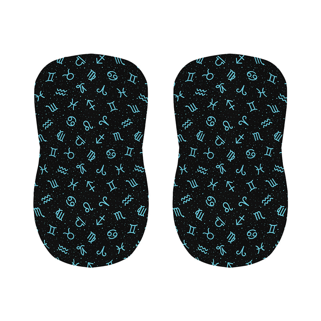 Blue Zodiac Symbols Pattern Print Bar Stool Covers