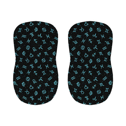 Blue Zodiac Symbols Pattern Print Bar Stool Covers