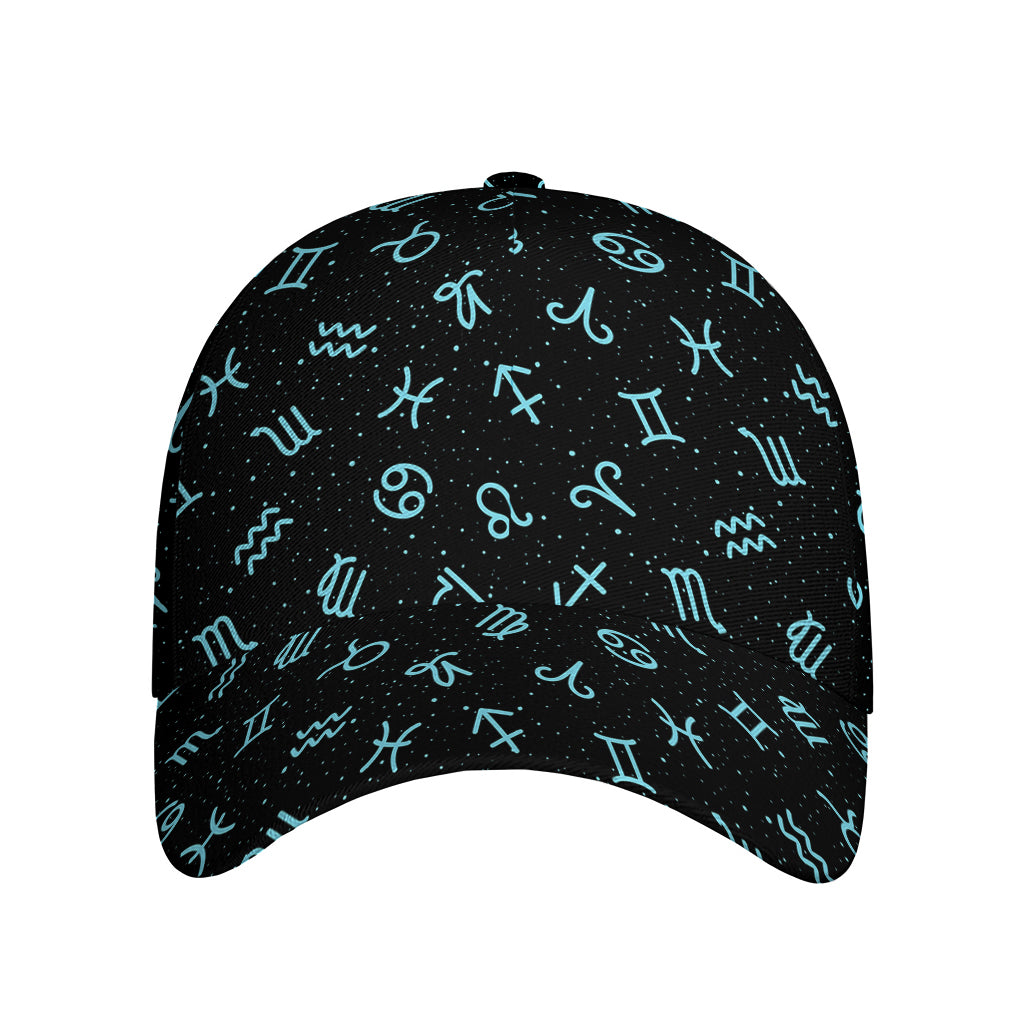 Blue Zodiac Symbols Pattern Print Baseball Cap