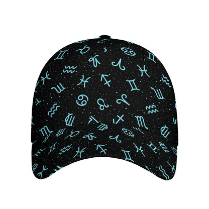 Blue Zodiac Symbols Pattern Print Baseball Cap