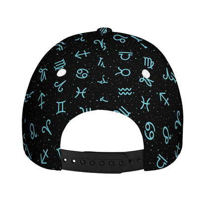 Blue Zodiac Symbols Pattern Print Baseball Cap