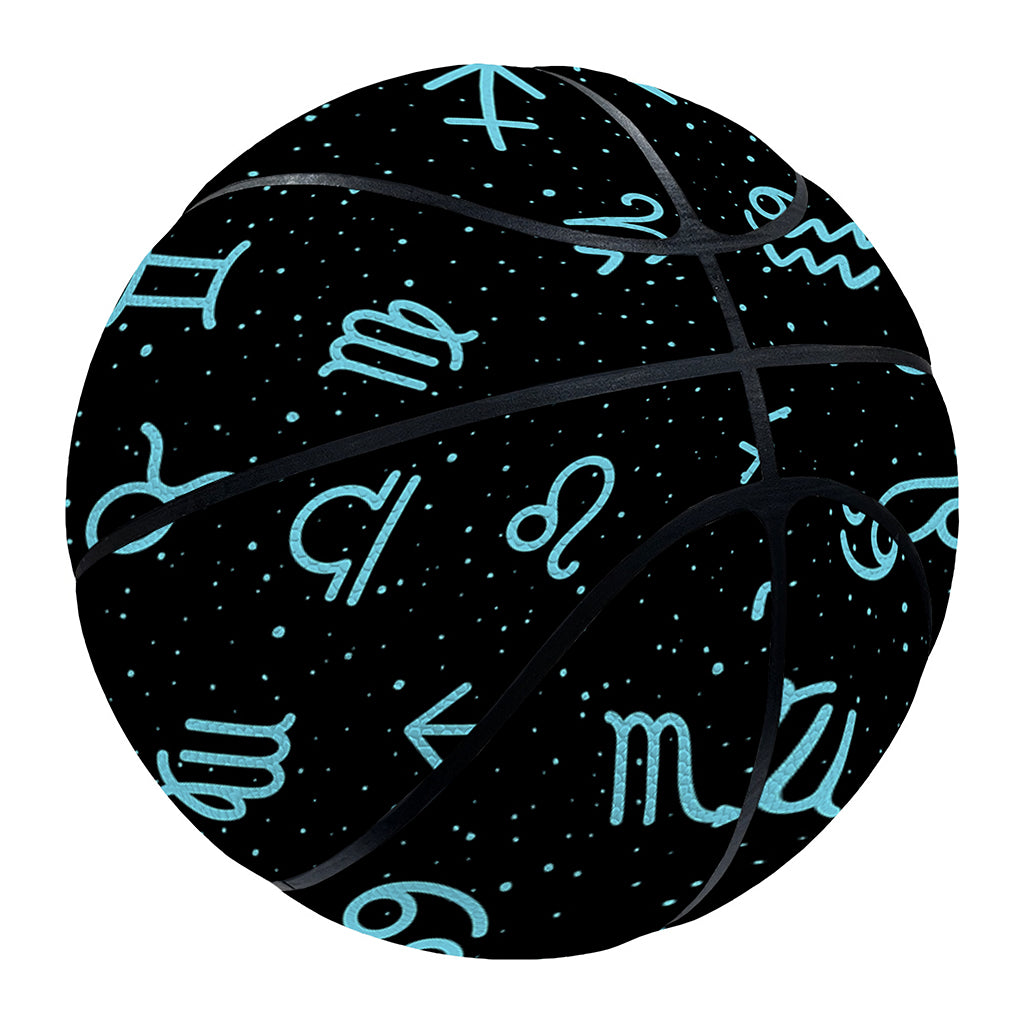 Blue Zodiac Symbols Pattern Print Basketball