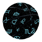 Blue Zodiac Symbols Pattern Print Basketball