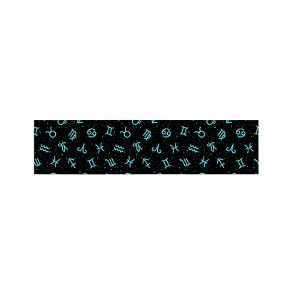 Blue Zodiac Symbols Pattern Print Bed Runner