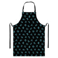 Blue Zodiac Symbols Pattern Print Bib Apron With Pocket