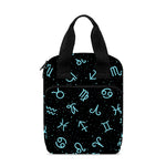 Blue Zodiac Symbols Pattern Print Bible Tote Bag