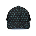 Blue Zodiac Symbols Pattern Print Black Mesh Trucker Hat