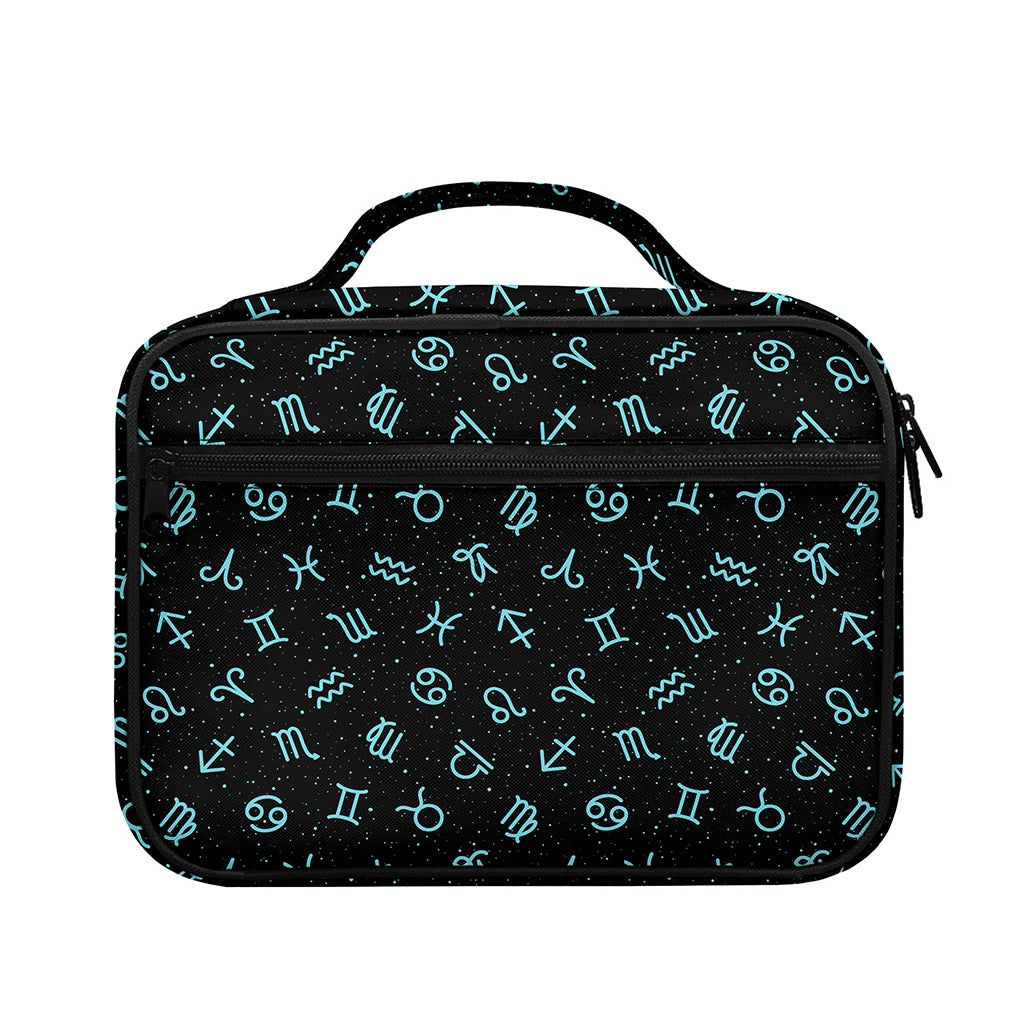 Blue Zodiac Symbols Pattern Print Briefcase Bible Bag