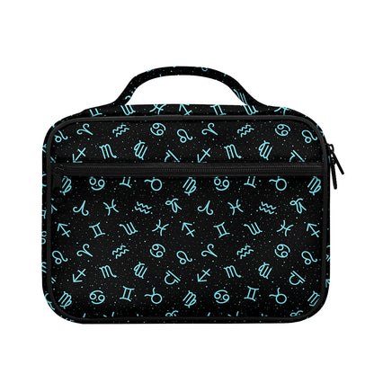 Blue Zodiac Symbols Pattern Print Briefcase Bible Bag