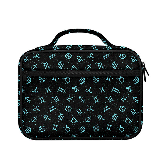 Blue Zodiac Symbols Pattern Print Briefcase Bible Bag