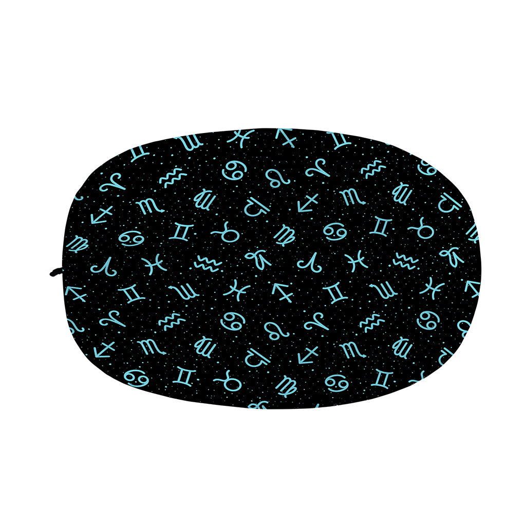Blue Zodiac Symbols Pattern Print Car Side Mirror Covers