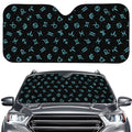 Blue Zodiac Symbols Pattern Print Car Windshield Sun Shade
