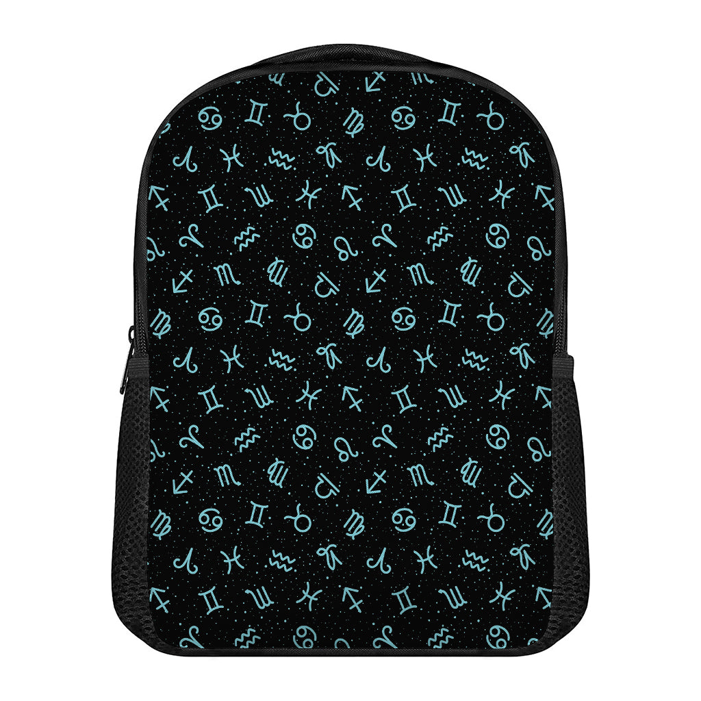 Blue Zodiac Symbols Pattern Print Casual Backpack