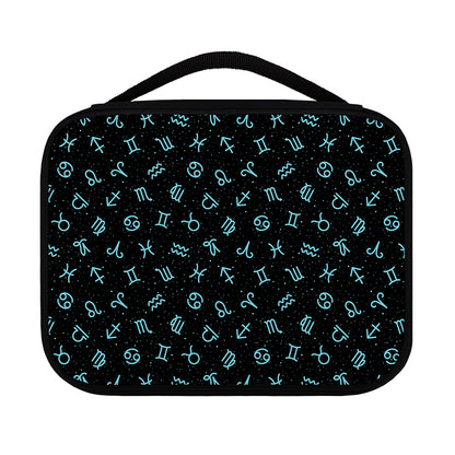 Blue Zodiac Symbols Pattern Print Classic Bible Case