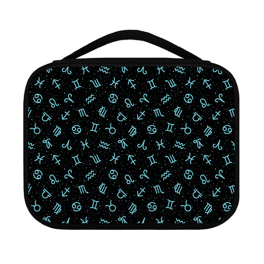 Blue Zodiac Symbols Pattern Print Classic Bible Case