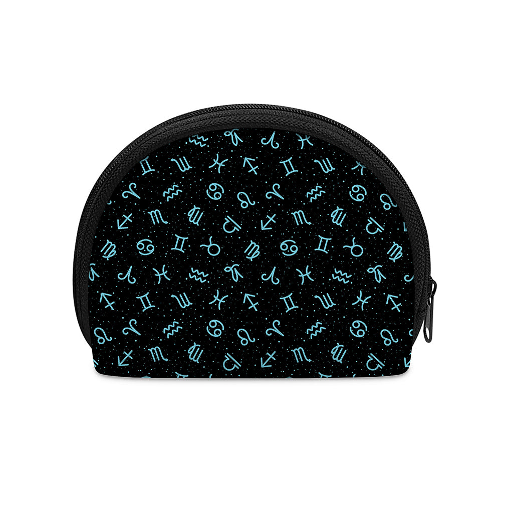 Blue Zodiac Symbols Pattern Print Coin Purse