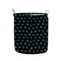 Blue Zodiac Symbols Pattern Print Collapsible Laundry Basket