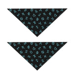 Blue Zodiac Symbols Pattern Print Dog Bandana