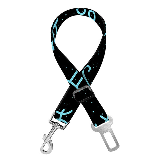 Blue Zodiac Symbols Pattern Print Dog Seat Belt