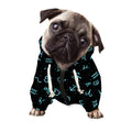 Blue Zodiac Symbols Pattern Print Dog Zip Up Hoodie