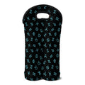 Blue Zodiac Symbols Pattern Print Double Neoprene Wine Tote