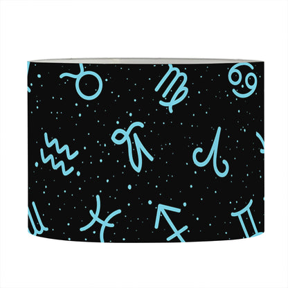 Blue Zodiac Symbols Pattern Print Drum Lamp Shade