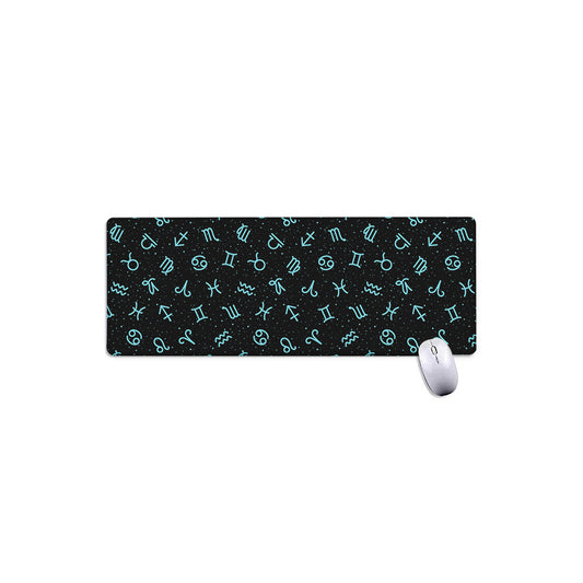 Blue Zodiac Symbols Pattern Print Extended Mouse Pad