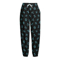 Blue Zodiac Symbols Pattern Print Fleece Lined Knit Pants