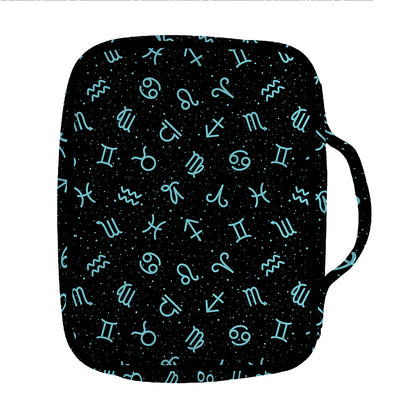 Blue Zodiac Symbols Pattern Print Front Pocket Bible Bag