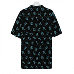Blue Zodiac Symbols Pattern Print Hawaiian Shirt