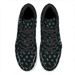 Blue Zodiac Symbols Pattern Print High Top Leather Sneakers