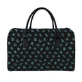 Blue Zodiac Symbols Pattern Print Leather Duffel Bag