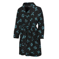 Blue Zodiac Symbols Pattern Print Men's Bathrobe